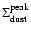 $\Sigma^{\rm peak}_{\rm dust}$
