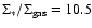 $\Sigma_{*}/\Sigma_{\rm gas}=10.5$