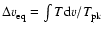 $\Delta v_{\rm eq}=\int T {\rm d}v / T_{\rm pk}$
