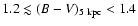 $1.2 \lesssim (B-V)_{5~{\rm kpc}}<1.4$