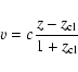 \begin{displaymath}
v = c\frac{z - z_{\rm cl}}{1 + z_{\rm cl}}
\end{displaymath}