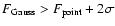 $F_{\rm Gauss} > F_{\rm point} + 2\sigma$