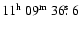 $11^{{\rm h}}~09^{{\rm m}}~36\hbox{$.\!\!^{\rm s}$ }6$