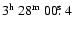 $3^{{\rm h}}~28^{{\rm m}}~00\hbox{$.\!\!^{\rm s}$ }4$