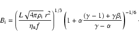 \begin{displaymath}B_{\rm i} =
\left(
\frac{L \sqrt{4 \pi \rho_{\rm i}} ~ r^...
...amma \beta_{\rm i} \over \gamma - \alpha } \right)^{-1/6}\cdot
\end{displaymath}