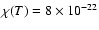 $\chi (T) = 8 \times 10^{-22}$