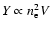 $Y\propto n_{\rm e}^2 V$