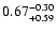 $0.67^{\rm -0.30}_{+0.59}$