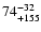 $\rm 74^{-32}_{+155}$