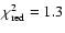$\chi^{2}_{\rm red}=1.3$