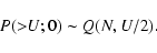 \begin{displaymath}
P(>\!\!U;0) \sim Q(N, U/2).
\end{displaymath}