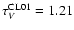 $\tau_{V}^{{\rm CL01}}=1.21$