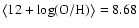 $\left\langle 12+\log({\rm O/H})\right\rangle =8.68$