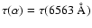 $\tau(\alpha)=\tau(6563~\mbox{\AA})$