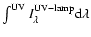 $\int^{\rm UV} I^{\rm UV-lamp}_{\rm\lambda} {\rm d}\lambda$