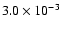 $3.0 \times 10^{-3}$