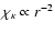 $\chi_\kappa \propto
r^{-2}$