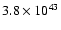 $3.8\times 10^{43}$