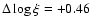 $\Delta\log\xi = +0.46$