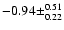 $-0.94\pm^{0.51}_{0.22}$