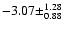 $-3.07\pm^{1.28}_{0.88}$