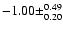 $-1.00\pm^{0.49}_{0.20}$