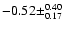 $-0.52\pm^{0.40}_{0.17}$