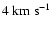$ 4~{\rm km~s}^{-1}$