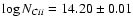 $\log N_{C {\sc ii}} = 14.20 \pm 0.01$