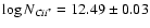 $\log N_{C {\sc ii}^\ast} = 12.49 \pm 0.03$