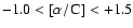 $-1.0 < [\alpha/\element{C}] < +1.5$