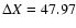 $\Delta X = 47.97$