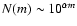 $N(m) \sim 10^{\alpha m}$
