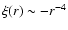 $\xi(r) \sim -
r^{-4}$