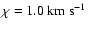 $\chi = 1.0~{\rm km~s}^{-1}$