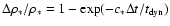 $\Delta \rho_*/\rho_* = 1-\exp(-c_* \Delta t/t_{\rm dyn})$