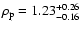 $\rho_{\rm p} = 1.23 ^{+0.26}_{-0.16}$