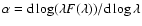 $\alpha = {\rm d} \log (\lambda F(\lambda))/{\rm d} \log \lambda$