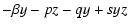 $\displaystyle -\beta y - p z - q y + s y z$