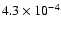 $4.3 \times 10^{-4}$