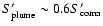 $S'_{\rm plume} \sim 0.6 S'_{\rm coma}$