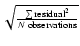 $\sqrt{\frac{\sum {\rm residual}^2}{{N\;{\rm observations}}}}$