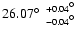 $26.07\hbox{$^\circ$ }^{~+0.04\hbox{$^\circ$ }}_{~-0.04\hbox{$^\circ$ }}$