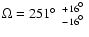 $\Omega = 251\hbox{$^\circ$ }^{~+16\hbox{$^\circ$ }}_{~-16\hbox{$^\circ$ }}$