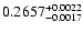 $\rm0.2657^{+0.0022}_{-0.0017}$