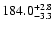 $\rm 184.0^{+2.8}_{-3.3}$