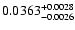 $\rm0.0363^{+0.0028}_{-0.0026}$