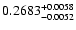 $\rm0.2683^{+0.0058}_{-0.0052}$