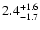 $\rm 2.4^{+1.6}_{-1.7}$