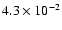 $4.3\times 10^{-2}$